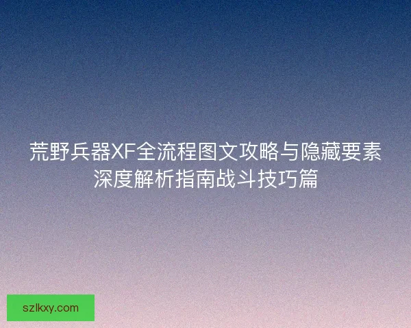 荒野兵器XF全流程图文攻略与隐藏要素深度解析指南战斗技巧篇