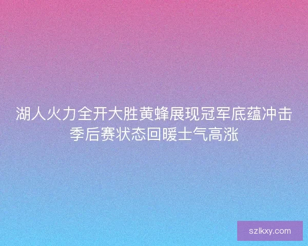 湖人火力全开大胜黄蜂展现冠军底蕴冲击季后赛状态回暖士气高涨