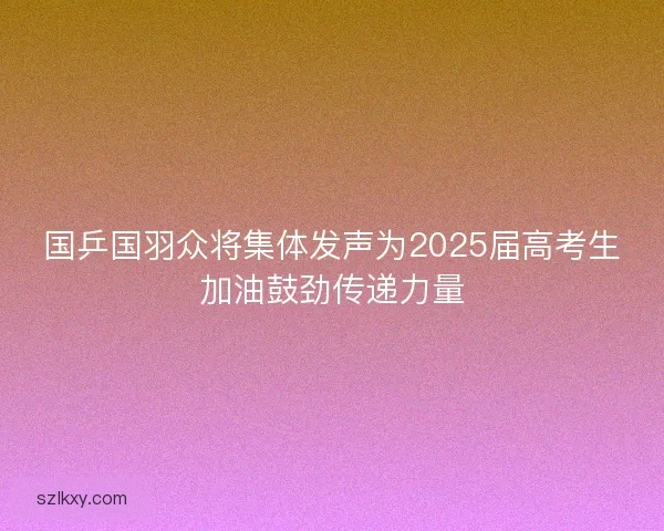 国乒国羽众将集体发声为2025届高考生加油鼓劲传递力量